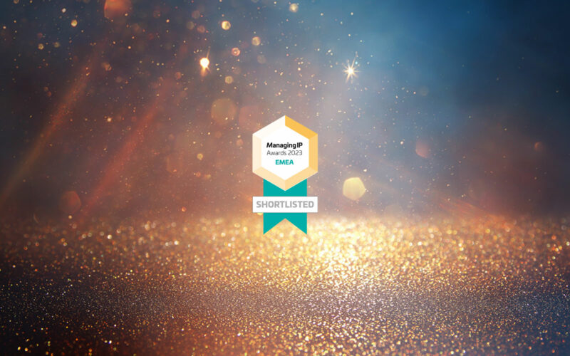 Glittering background with badge saying: Shortlisted for MIP Awards 2023